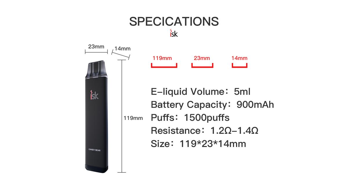 IK041 Vape dùng một lần 1500 hơi, đá kiwi, táo xanh, kẹo gấu, bạc hà mát lạnh, kẹo cao su bong bóng, đá táo